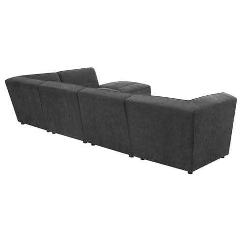 Sillón sin brazos tela gris oscuro moderno miniatura 7