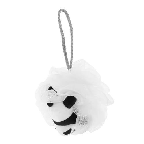 FOMIYES かわいいパンダ型バススポンジ 子供用柔らかいメッシュシャワー 赤ちゃんも使える優しい肌触りのボディスクラブ ソフトバスボール