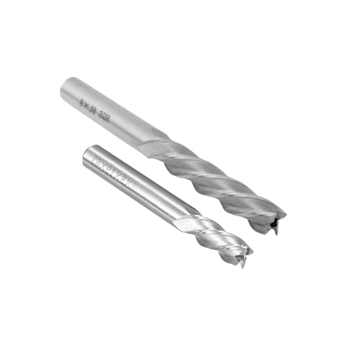 Image of uxcell 8mm x 8mm Straight Shank 4 Flutes HSS End Mill Cutter Milling Tool 3 Pcs