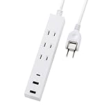 エレコム 電源タップ USB コンセント 15W AC×3個口 USB-A×2 USB-C×1 1.5m 極性プラグ対応 (N極) ホワイト ECT-38-3A2C15WH