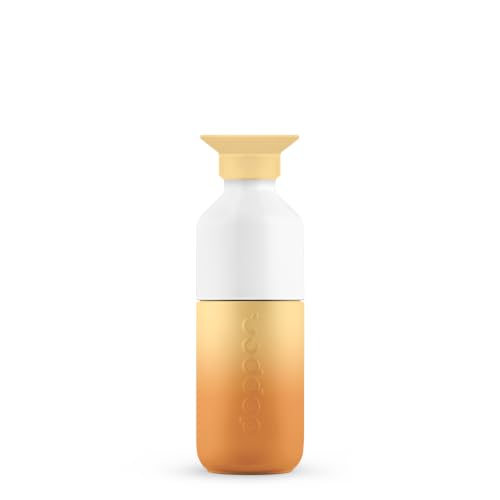 Dopper Steel Sunrise Yellow Botella de agua de acero inoxidable, 350 ml, sin BPA, acero inoxidable 18/8, a prueba de fugas, botella deportiva para deportes, exterior y oficina