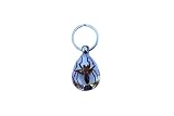 Trendy Zone 21 Keychain with Brown Spider Resin Key Ring| Key Chain Oval Shape Creative 2” Spider Ke