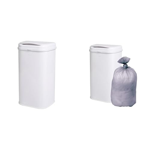 Bundle of Ubbi Stainless Steel Adult Diaper Pail, No Special Bag Required & Adult Diaper Pail Plastic Bags, 13-Gallon Capacity, Unscented, 75 Count