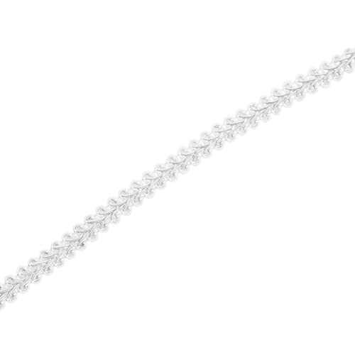 Mandala Crafts White Gimp Braid Trim Roll - 3/8 In 30 Yds Flat Fabric French Braided Trim Ribbon - White Trim By The Yard For Sewing Upholstery Curtain #TOP2