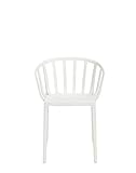 Indoor und outdoor Kartell Catwalk Stuhl, Durchgefärbtes Polykarbonat, Weiß, 53x81x54,5 cm