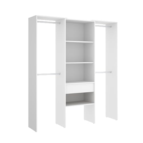 DEKIT GRUPO RIMOBEL SUIT - Vestidor de 1 columna con barras en los laterales - BLANCO - 187 x 160 x 50