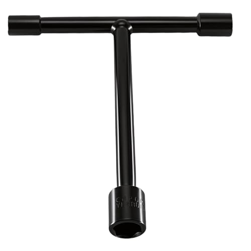 Image of 3-Way T-Handle Wrench Removable 8mm 10mm 12mm Sockets for Repairing Bicycle, Car,Motorcycle,Durable Powder Coated Black Finish