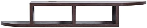 Torche Wooden Wall Mounted Tv Unit, Tv Cabinet For Wall, Tv Stand For Wall, Tv Stand Unit Wall Shelf For Living Room, Set Top Box Stand (Dark Oak-Qr Tv Big) - 18 X 58 X 5 Cm