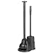 mDesign Modern Slim Compact Freestanding Plastic Toilet Bowl Brush and Plunger Combo Set with Holder for Bathroom Storage Organization, Sturdy, Heavy Duty, Deep Cleaning, Covered Brush - Black