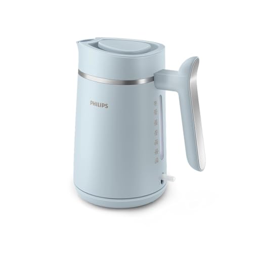 Philips 3000 Series HD9360/40 Kettle 1.7L Capacity Fast Boiling Anti-Limescale Filter Boil-Dry Protection 360 Base Compact Pearl Blue Design