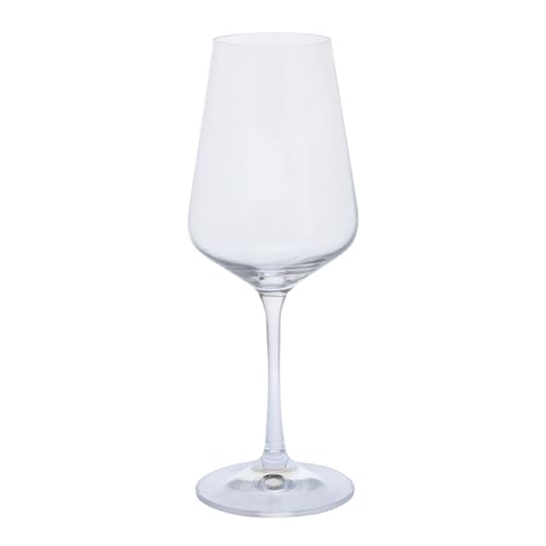 Dartington Crystal Cheers! White Wine Glass, Set of 4 | Modern White Wine Glasses | 226mm | 350ml | Dishwasher Safe | Classy and Elegant Glasses | Perfect for Entertaining