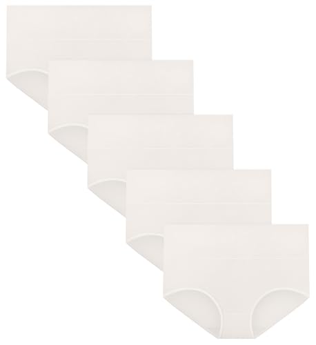 Image of MIRITY Women's High Waist Cotton Underwear - Soft Full Coverage Briefs with Double-Layer Waistedband