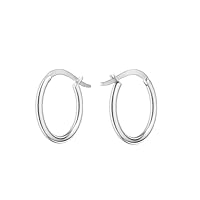 Rosefield Women's Large Silver-Tone Hoop Earrings, 1.8cm, Silver, One Size