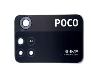 Docile Back Camera Glass Lens with Adhesive Sticker Compatible with Poco M4 Pro 4G.