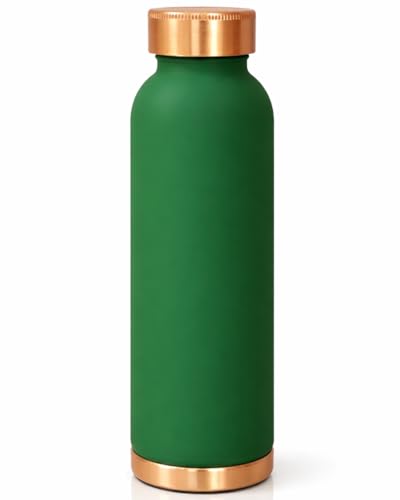 Image of 100% Pure Copper Water Bottle 950ml - Ayurvedic Leak-Proof Copper Bottle for Drinking Water - Handcrafted Mandala Design - BPA-Free & Eco-Friendly - Improves Immunity & Digestion (SEA GREEN)