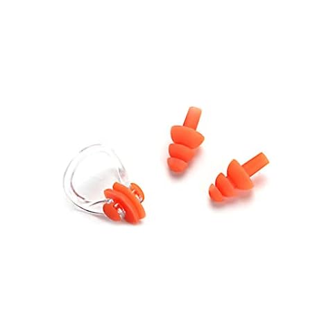 wueiooskj Wasserdichter Nasenclip Wiederverwendbarer Schwimmohrstöpsel Erwachsene Unisex Ohrhörer Wassersportschutz Tragbarer Gehörschutz , Orange Cover
