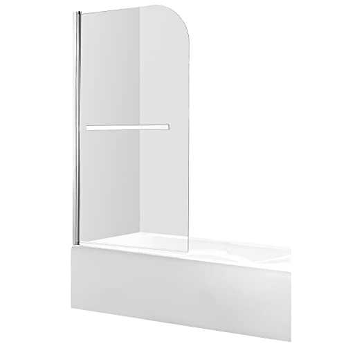 Anzzi 58 X 34 Inch Frameless Tub Shower Door In Brushed Nickel | Myth Water Repellent Glass Shower Door With Seal Strip Parts And Handle | 1/4 Inch Glass Hinged Shower Door With Handle | Sd-Az053-01Bn #TOP1