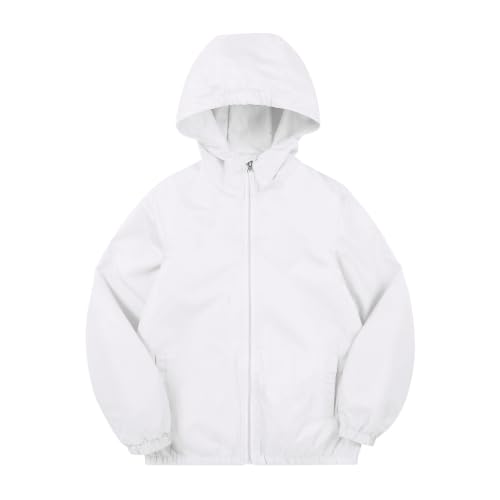 Image of SNOW DREAMS Boys Waterproof Rain Jacket Windbreaker Lightweight Coat Kids Raincoat Outerwear