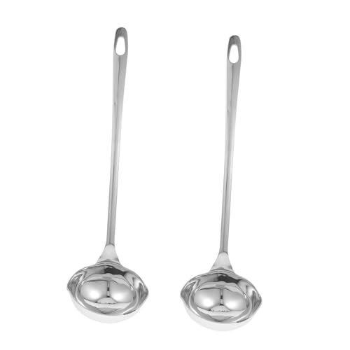 SOIMISS 2 Cucharones De Acero Inoxidable Con Pico Vertedor Separador De Grasa De Vidrio Espumadera De Aceite Para Cocinar Cucharón Separador De Grasa Con Pico Cucharón De Metal