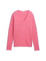 TOM TAILOR Damen 1012976 Strickpullover mit V-Ausschnitt, 15116-Bright Rose, M