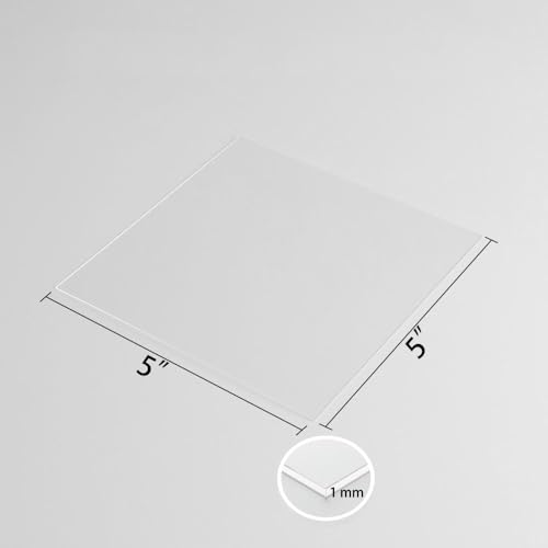 Image of 5 Pack 5 inchx5 inchx0.04 inch(1mm) Thick Acrylic Sheets Transparent Plexiglass Panels with Protective Film for Picture Frame Art Design, DIY Craft, Signage, Display, and Home Projects