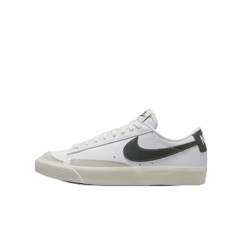 Nike Blazer Low '77 Big Kids' Shoes (DA4074-124, White/Sail/Vintage Green) Size 5