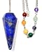 Lapis Faceted Chakra Pendulum with Satin Bag and Instruction Leaflet for Divination / Dowsing Tool