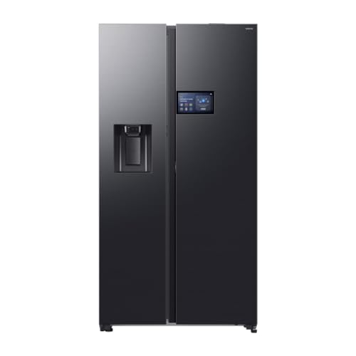 Samsung Frigorifero Side by Side AI Home RS90F64EDF/EF con Dispenser Acqua/Ghiaccio, Wifi con AI Energy Mode, AI Home Display, SpaceMax, 614 L, LxAxP: 91,2 x 178,4 x 72,6 cm, Antracite