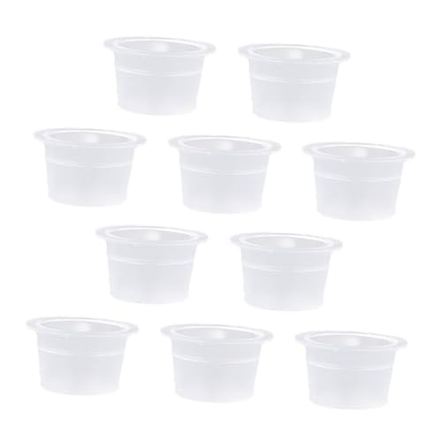 LOORGVEL 500 piezas Unidades Copas de Desechables para Contenedor Blanco Kit Suministros para Maquillaje Permanente Cejas y Pestañas
