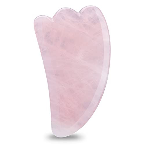 Guasha para el masaje facial, Automoness Herramienta Masaje Gua Sha,Anti Envejecimiento y Arruga Tablero de Gua Sha Cuarzo Rosa Jade, Natural Herramienta Masaje Cuidado para Cara, Ojo, Cuello