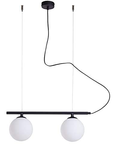 Suspension Homemania design en métal noir et verre pour une décoration raffinée
