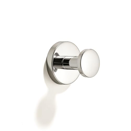 Image of CABDM 3 Pack Polished Nickel Round Robe Hooks, Wall Mounted Bathroom Towel Hook Coat Hooks, for Clothes Hats Towel Robes in Bathroom Bedroom