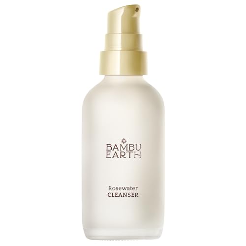 BAMBU EARTH Rosewater Face Cleanser - Helps Hydrate, Balance & Soothe - Non-Foaming, Alcohol-Free Daily Skincare Cleanser with Organic Rosewater Hydrosol to Support Natural Skin's Barrier - 4 Fl. oz