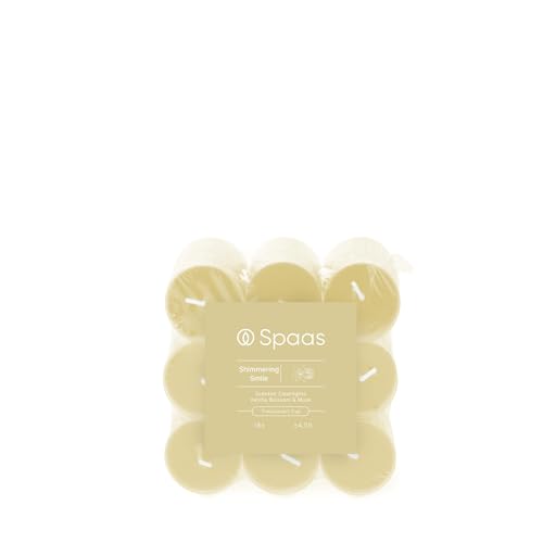 Spaas - Lumini in contenitore trasparente, confezione da 18, 4,5 ore - Shimmering Smile