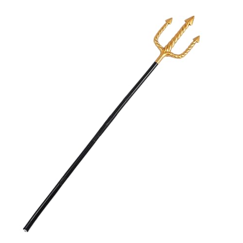 Lezevn Decorative Trident Devil Pitchfork Staff King Trident Cosplay Prop Imitation Cosplay Trident for Halloween Party