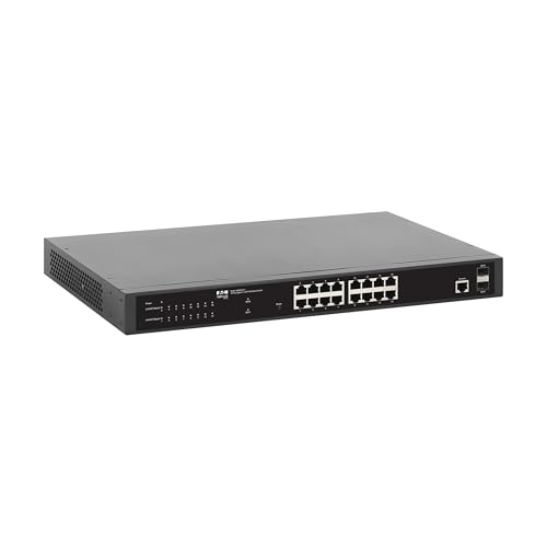 Image of Eaton Tripp Lite Series 16‑Port Gigabit Managed Switch with 2 SFP Ports, Easy Smart Web‑Managed Layer 2 Network Ethernet Splitter, 1 Gbps, 1U Rack Mount or Desktop, 3‑Year Warranty (NGS16C2-1)