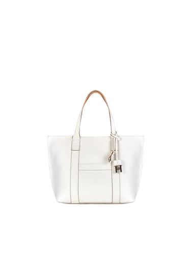 La shopping bag Script in formato piccolo, con bande sul fronte a formare una maxi H. Dotata di due manici fissi e una tracolla regolabile e removibile, questa borsa in pelle martellata presenta il charm H-Fob in metallo e il pendente portachiavi. Il vano interno, chiuso con bottone magnetico, è provvisto di un'ampia busta centrale estraibile con cerniera. Shopping bag donna Articolo realizzato in pelle Logo Hogan impresso Dimensioni: 35 x 23 x 11 cm Manici fissi Tracolla regolabile e removibile Chiusura con bottone magnetico Busta removibile chiusa con zip Indicazioni di cura e mantenimento incluse Custodia in tessuto inclusa