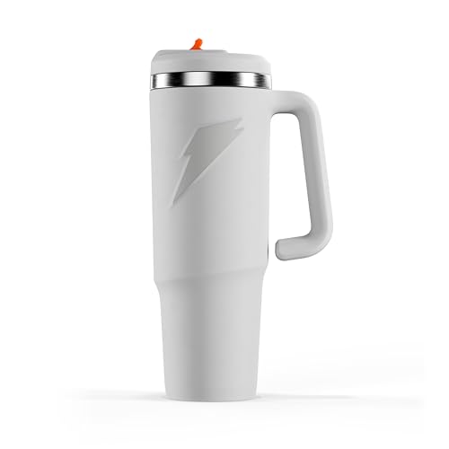 Image of Gatorade Crossover Stainless Steel Tumbler Water Bottle, White, Double-Wall Insulation, 36 fl oz