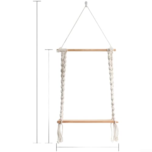 Image of Cotton Rope Floating Shelf 40cm x 21cm Storage(Style A)