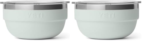 Image of YETI Rambler Bowls, Vacuum Insulated, Stackable and Nestable Stainless Steel Bowl with Lid, 1 Quart, Ridgeline (Pack of 2)