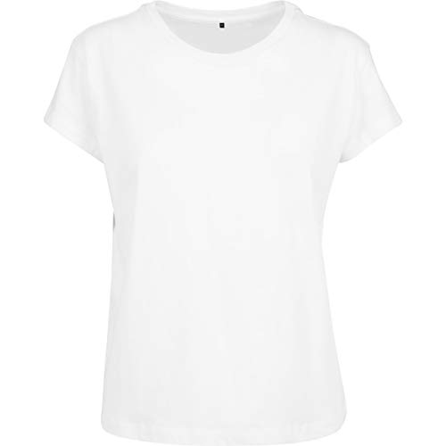 Build Your Brand Ladies Box tee Camiseta, Mujer, White, M