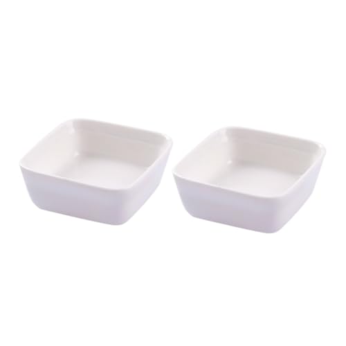 Mikinona 2pcs Ceramic Plates Snack Platter Vinegar Plates Vinegar Wasabi Dish Charcuterie Cups Sweet Dish Snack Serving Bowl Condiment Dish Small Serving Dish Sauce Plate Dip Dishes White