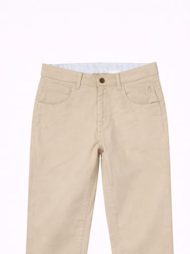 Image of Boys Beige Solid Trousers