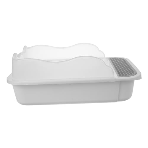 HEMOTON 1Set Splash Cat Litter Box with Retention Pedal Compact Design for Easy Access Pet Toilet for Home Living Bathroom and Balcony Use