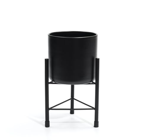 Dipamkar Large Black Plant Stand with Pot Metal Plant Pot Stand for Indoor and Outdoor Use