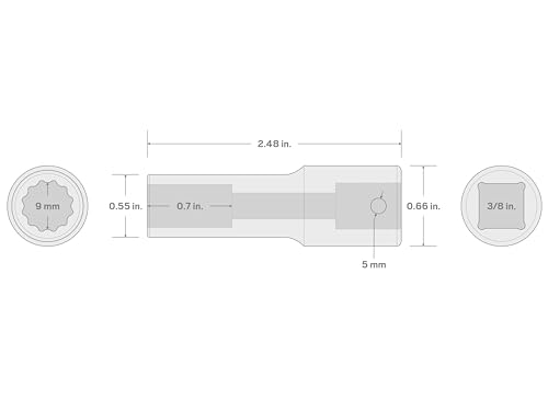 Image of TEKTON 3 /8 Inch Drive x 9 mm Deep 12-Point Impact Socket | SID13309