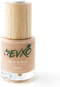 EVXO Organic Liquid Mineral Foundation - Vegan, All Natural, Gluten Free, Aloe Based, Buildable Coverage, Cruelty Free Foundation Makeup - 1 Fl Oz (Pearl/Light with Cool Undertones)