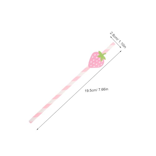 Beavorty 50 pitillos de papel diseño fresa rosados miniatura 2