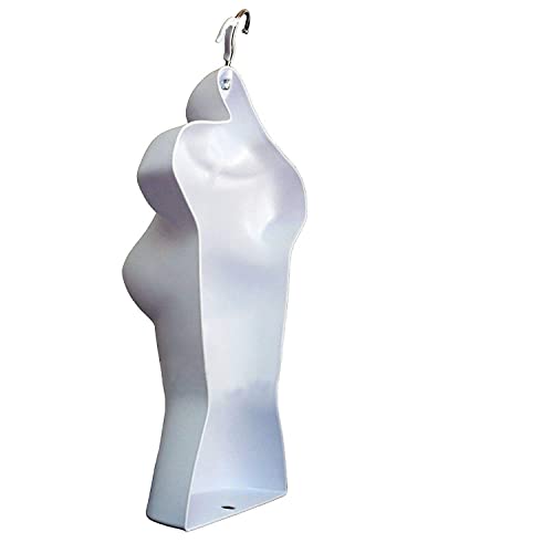 Displaytown Black + White + Flesh Female Mannequin Injection Forms Half Rounded Waist Body Torso Dress Form With Only Hanging Hook, S-M Sizes #TOP6
