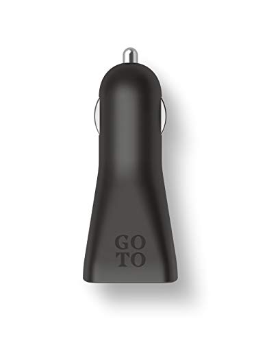 GoTo Dual USB Car Charger, Dual Port Fast USB A for iPhone 13 12 11 Pro max XR Xs SE iPad, Galaxy S21 S20 S10 Plus Ultra Note 20, Pixel 6 5 4, USB-A & USBA Devices, Black